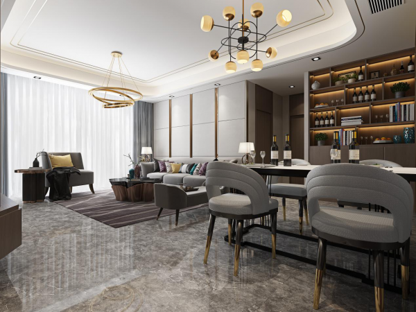 藍(lán)光長島現(xiàn)代風(fēng)格樣板設(shè)計(jì)案例效果圖